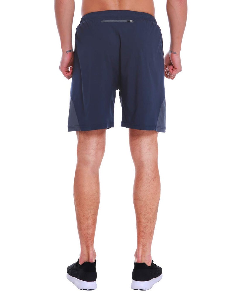 EZRUN Men's 7 Inch Quick Dry Running Shorts Workout Sport Fitness Short with Liner Zip Pocket(Blue,L) - Image 4